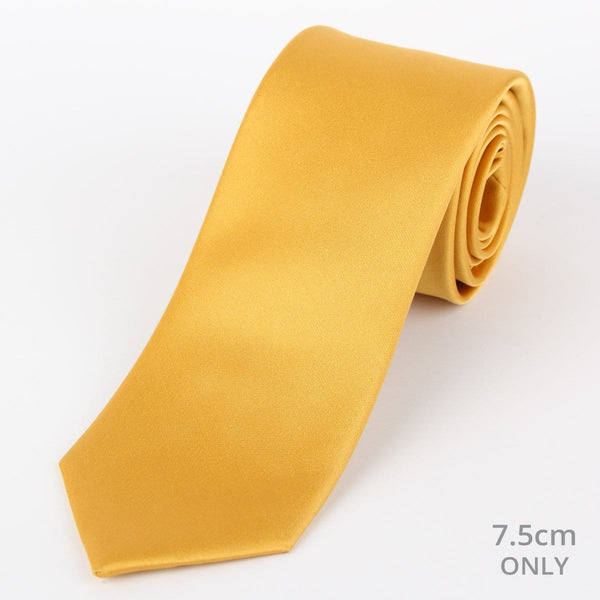 James Adelin Mens Silk Neck Tie in Gold Satin Weave