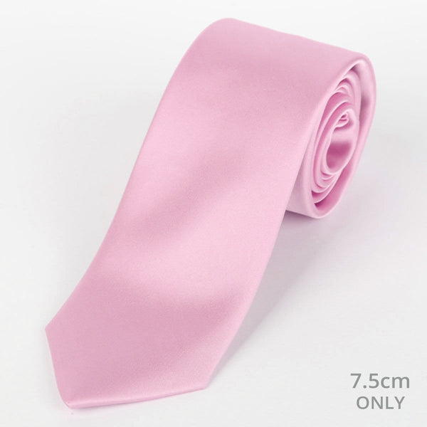 James Adelin Mens Silk Neck Tie in Pink Satin Weave