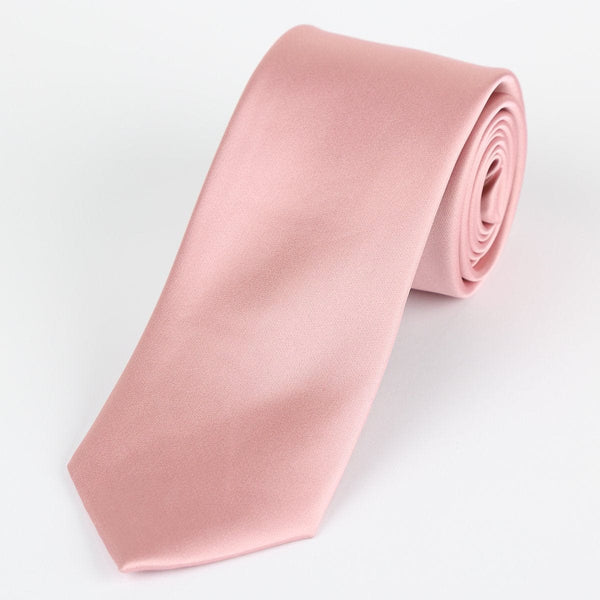 James Adelin Mens Silk Neck Tie in Soft Pink Satin Weave