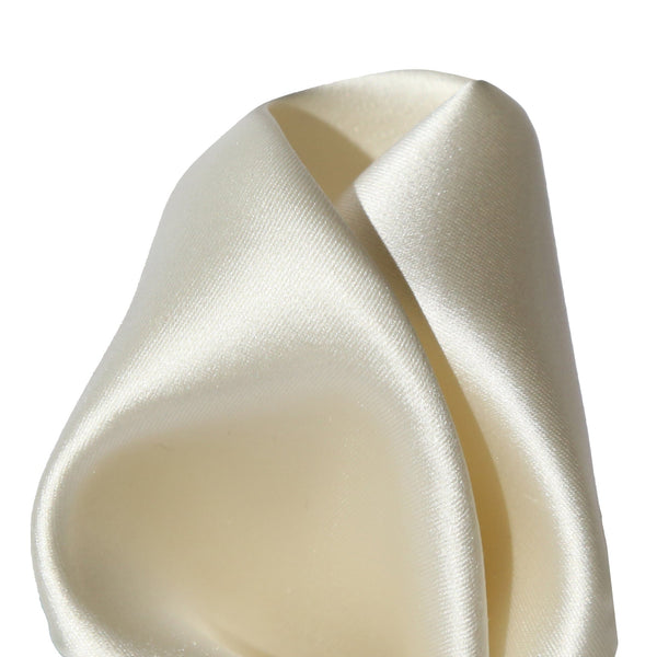 James Adelin Luxury Pure Silk Satin Weave Pocket Square in Champagne