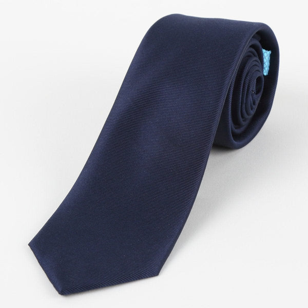 James Adelin Mens Silk Neck Tie in Navy Twill Weave