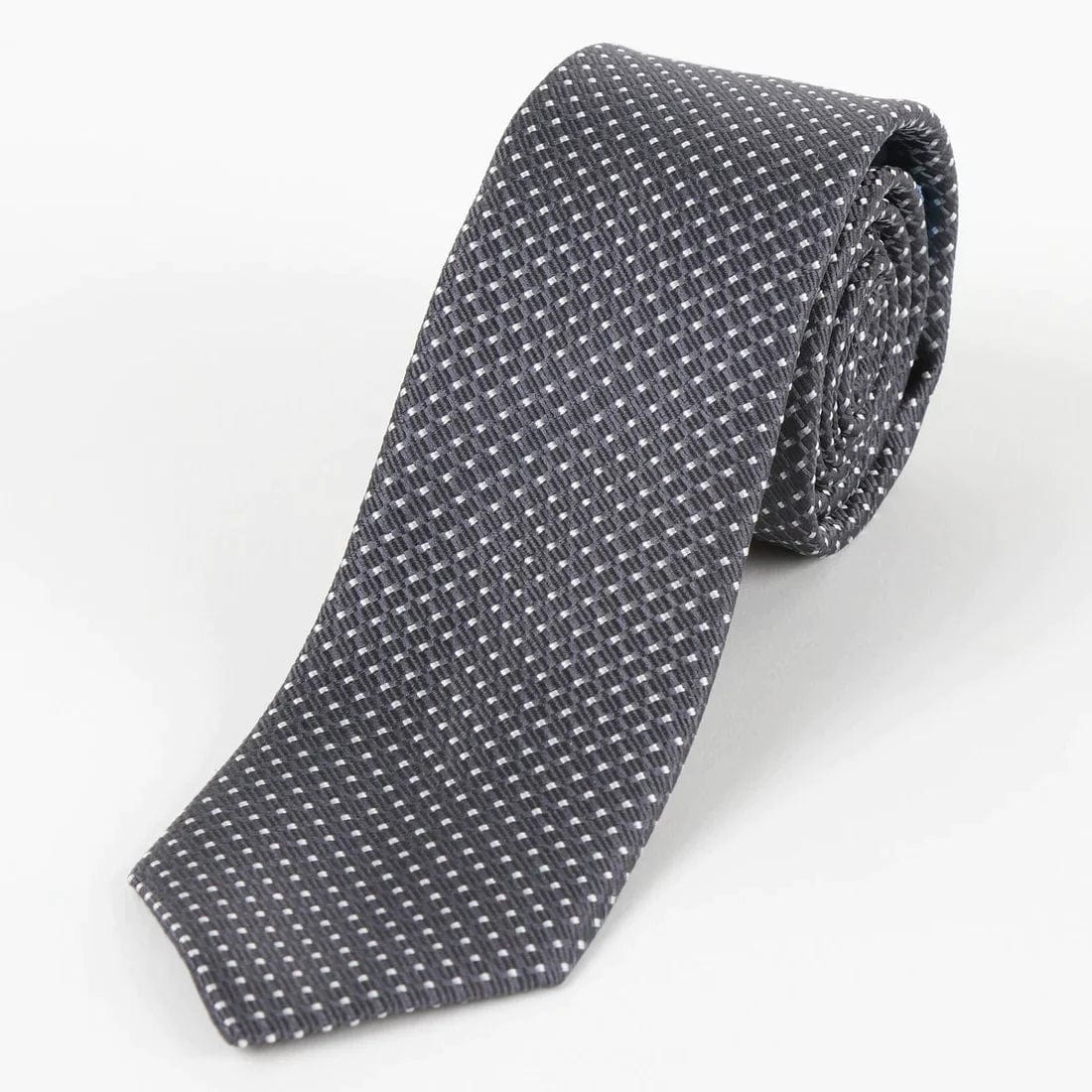 M19550T James Adelin Mens Silk Spotted Textured Weave Neck Tie