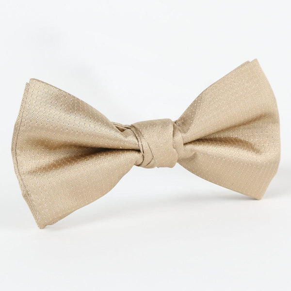 James Adelin Luxury Pure Silk Single Dimple Pin Point Satin Weave Bow Tie in Nugget White