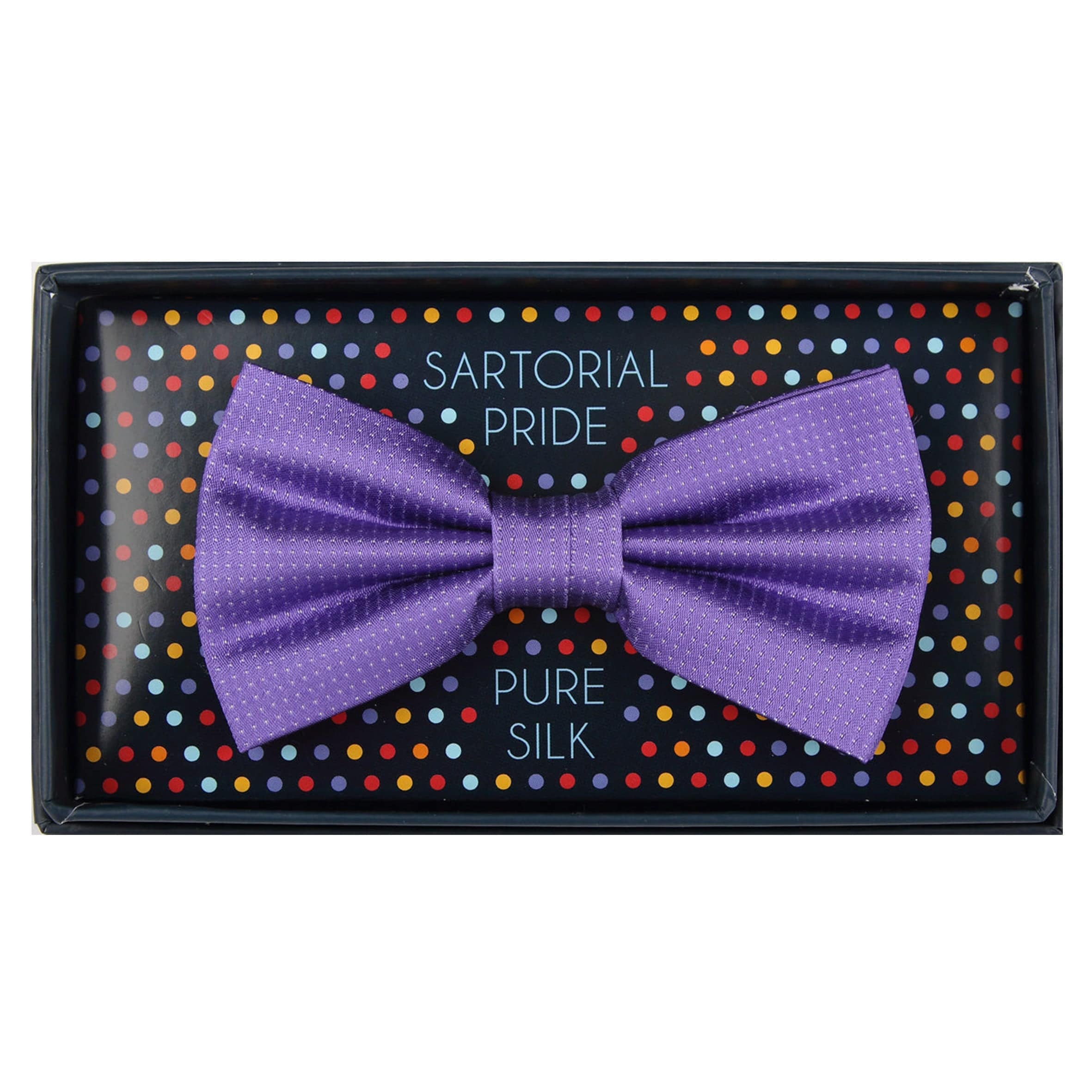 M19554B James Adelin Mens Silk Satin Pin Point Pre Tied Bow Tie