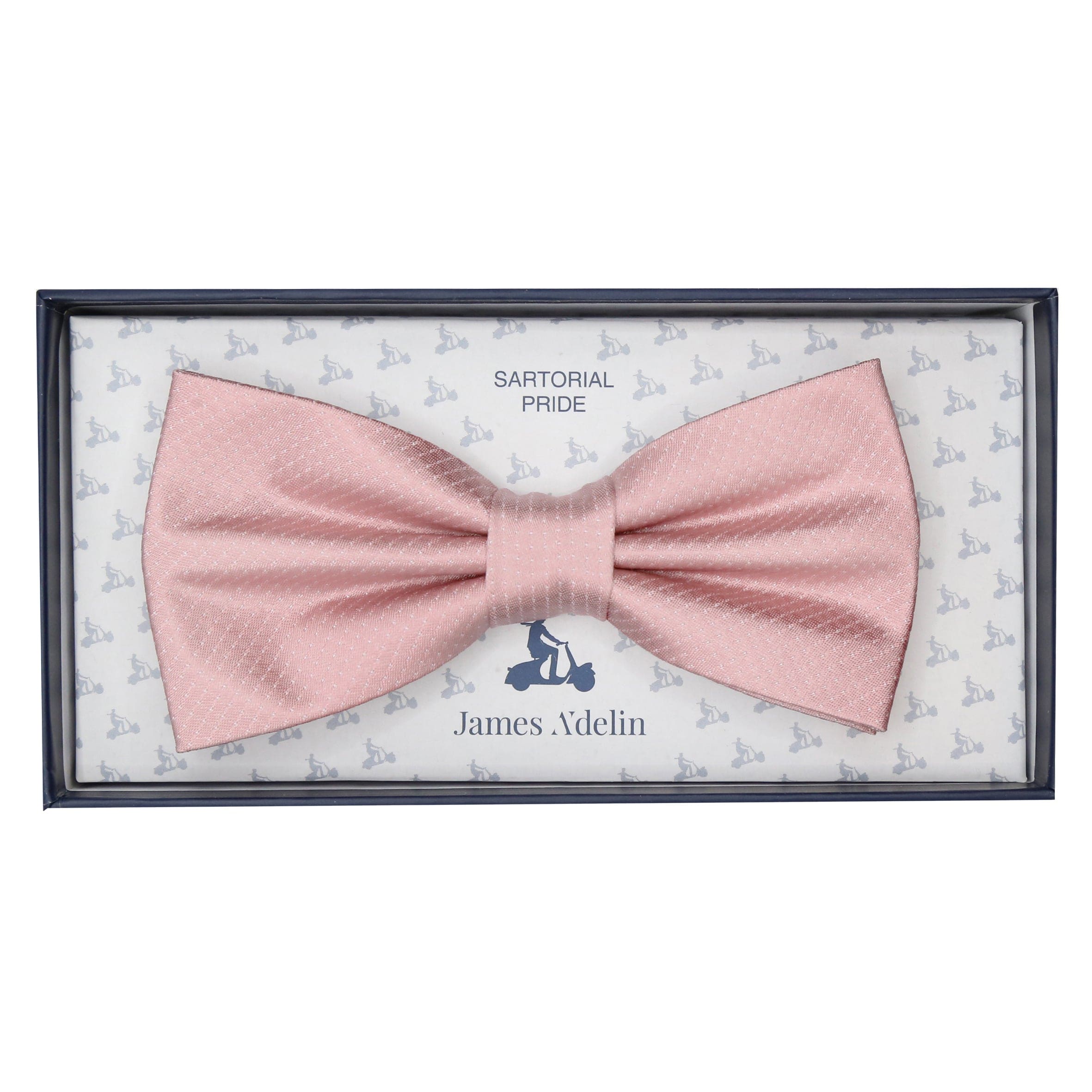 M19554B James Adelin Mens Silk Satin Pin Point Pre Tied Bow Tie