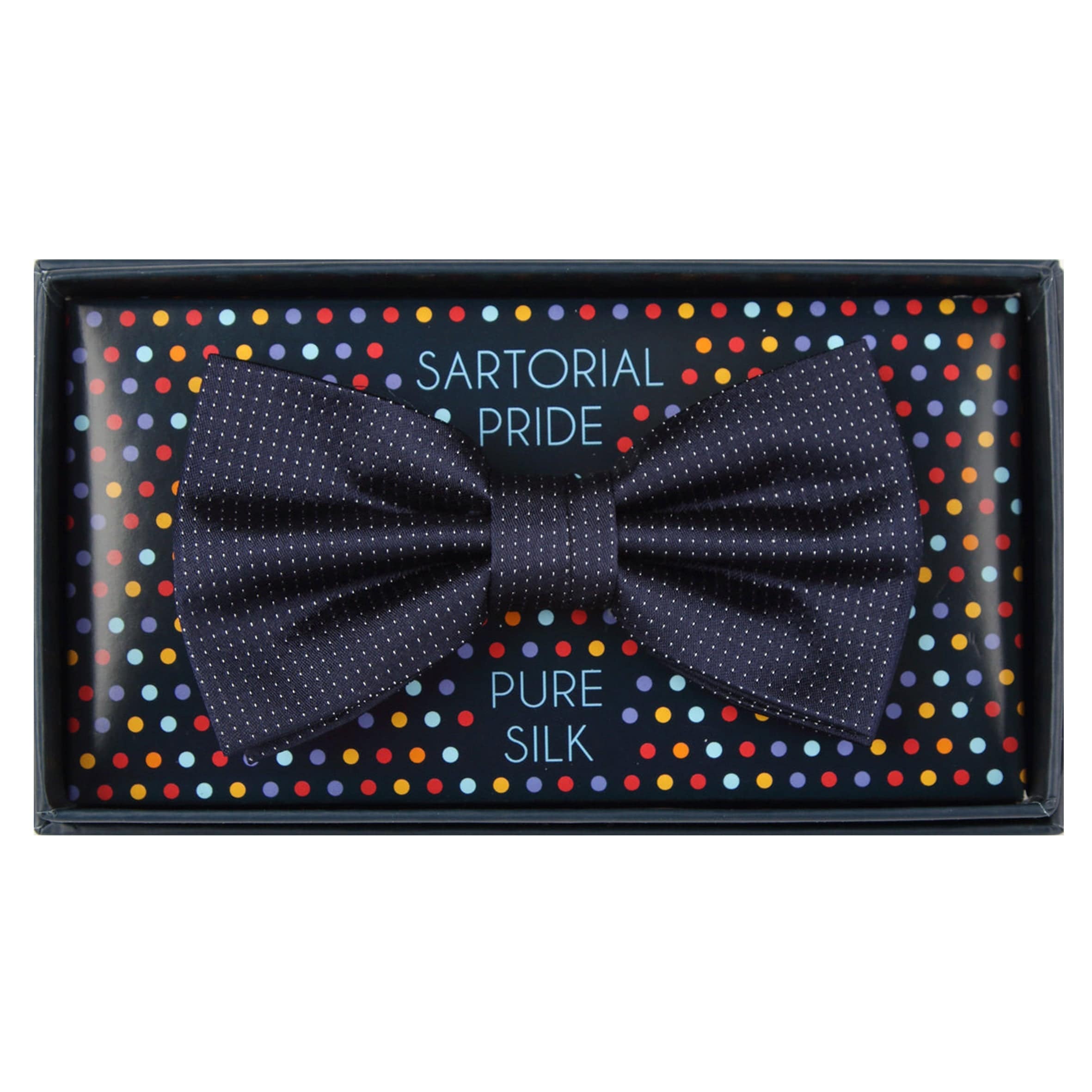 M19554B James Adelin Mens Silk Satin Pin Point Pre Tied Bow Tie