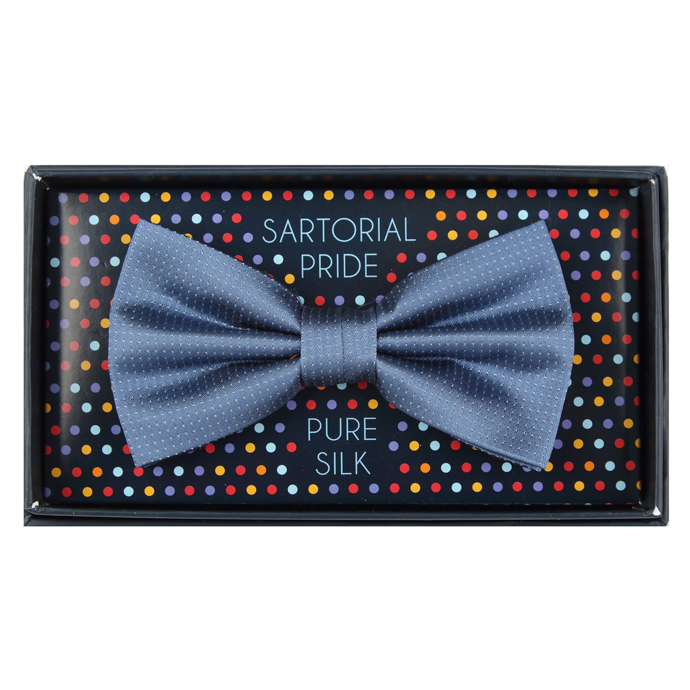 M19554B James Adelin Mens Silk Satin Pin Point Pre Tied Bow Tie