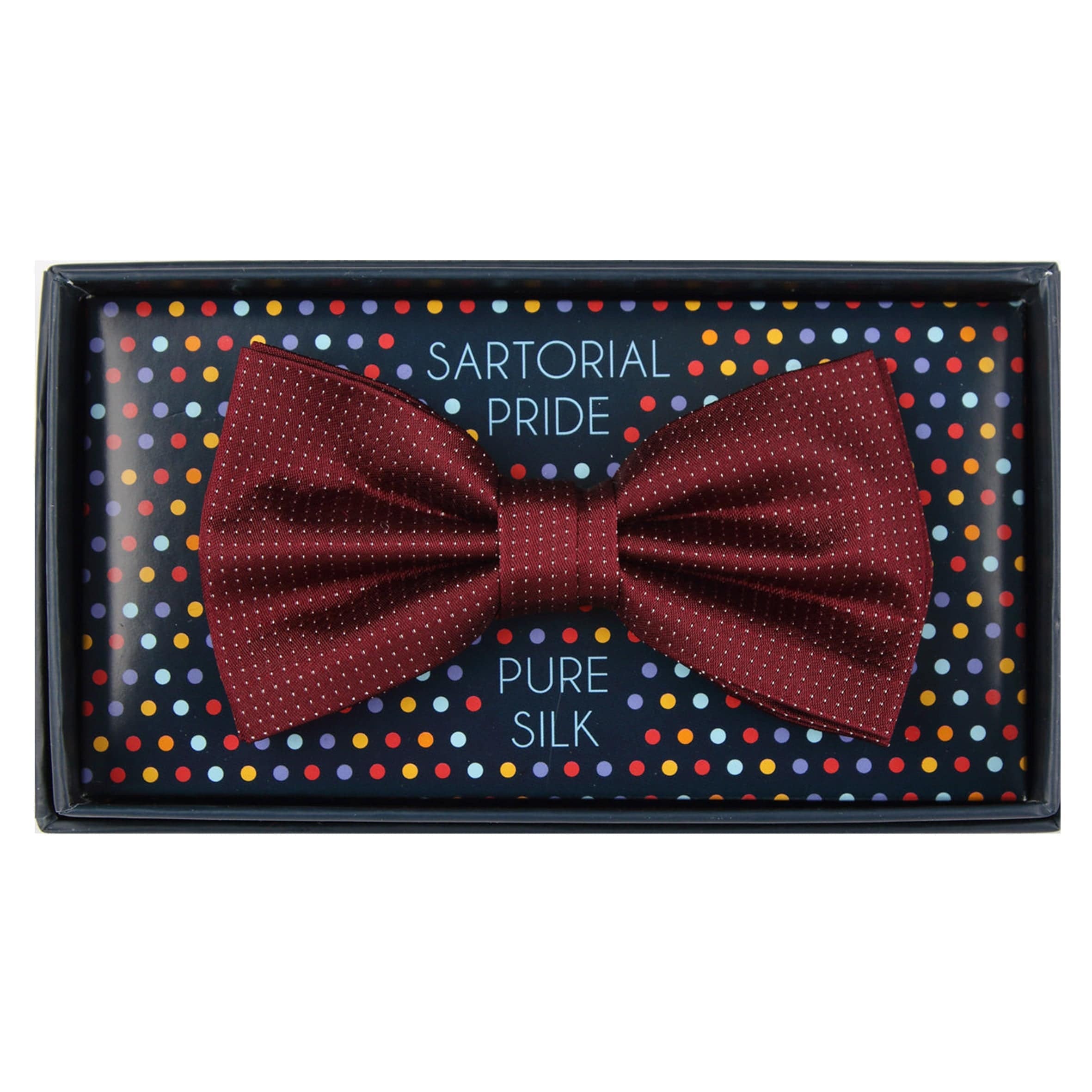 M19554B James Adelin Mens Silk Satin Pin Point Pre Tied Bow Tie