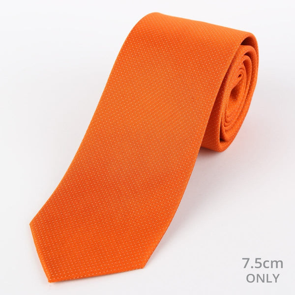 James Adelin Mens Silk Neck Tie in Orange Pin Point Satin