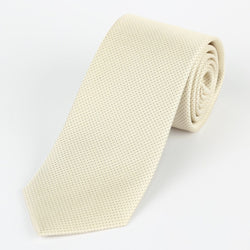 James Adelin Mens Silk Neck Tie in Ivory Pin Point Satin