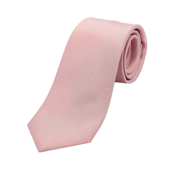 James Adelin Mens Silk Neck Tie in Soft Pink/Off White Pin Point Satin