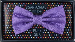James Adelin Pure Silk Paisley Bow Tie in Purple