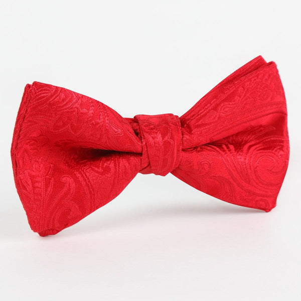 James Adelin Luxury Silk Floral Contrast Bow Tie Red