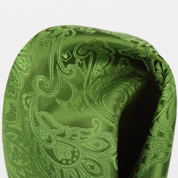 James Adelin Paisley Pure Silk Pocket Square in Green