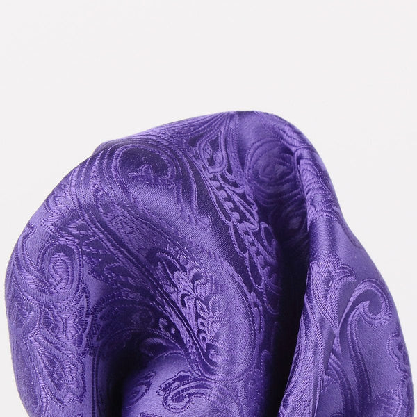 James Adelin Paisley Pure Silk Pocket Square in Purple