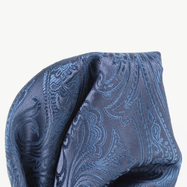 James Adelin Paisley Weave Pure Silk Pocket Square in Slate