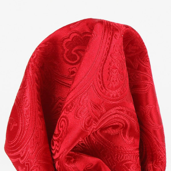 James Adelin Paisley Pure Silk Pocket Square in Red