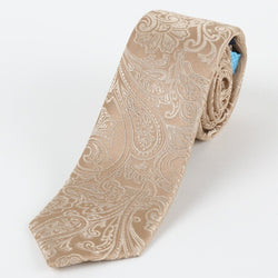 James Adelin Mens Paisley Silk Neck Tie in Nugget