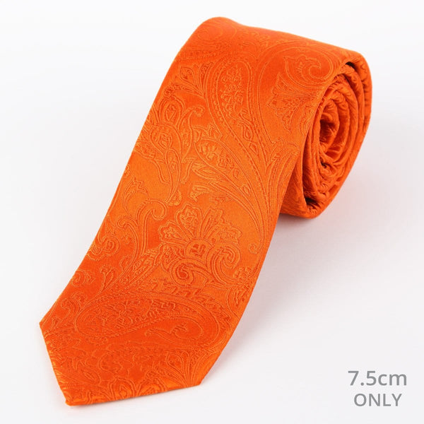 James Adelin Mens Paisley Silk Neck Tie in Orange