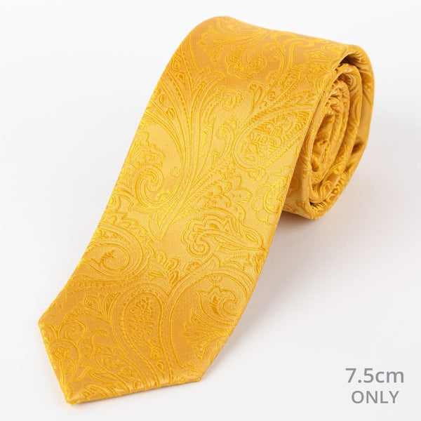 James Adelin Mens Paisley Silk Neck Tie in Gold