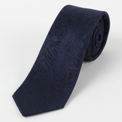 James Adelin Mens Silk Paisley Neck Tie in Navy