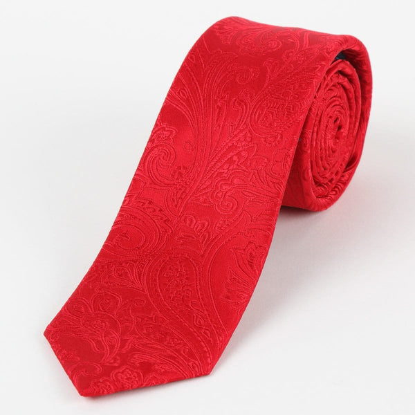 James Adelin Mens Paisley Silk Neck Tie in Red
