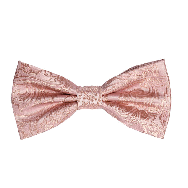 James Adelin Silk Paisley Bow Tie in Soft Pink