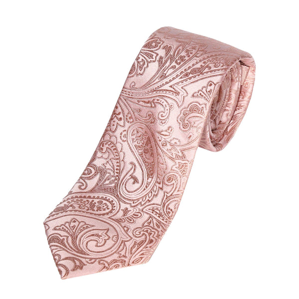 James Adelin Mens Paisley Silk Neck Tie in Soft Pink