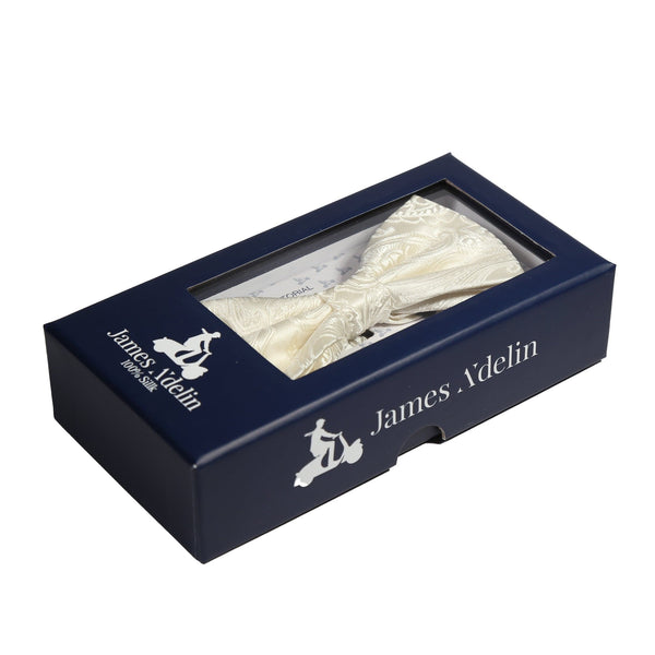 James Adelin Silk Paisley Bow Tie in Champagne
