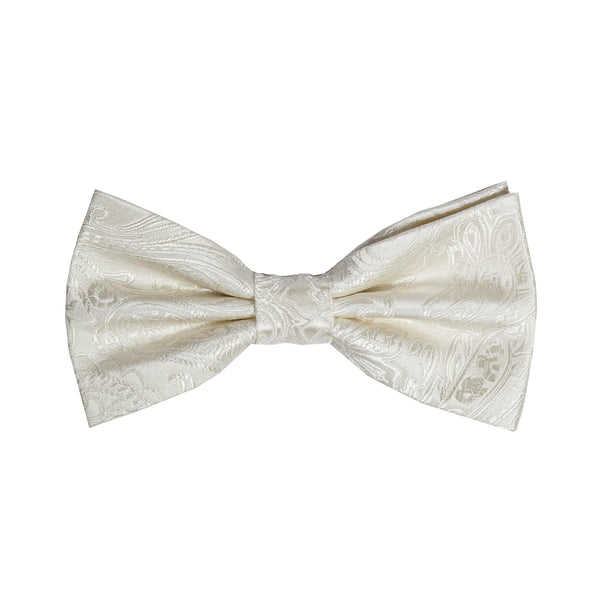 James Adelin Silk Paisley Bow Tie in Champagne
