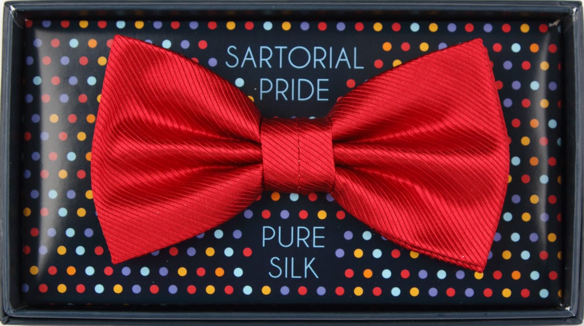 James Adelin Luxury Silk Twill Weave Bow Tie in Red