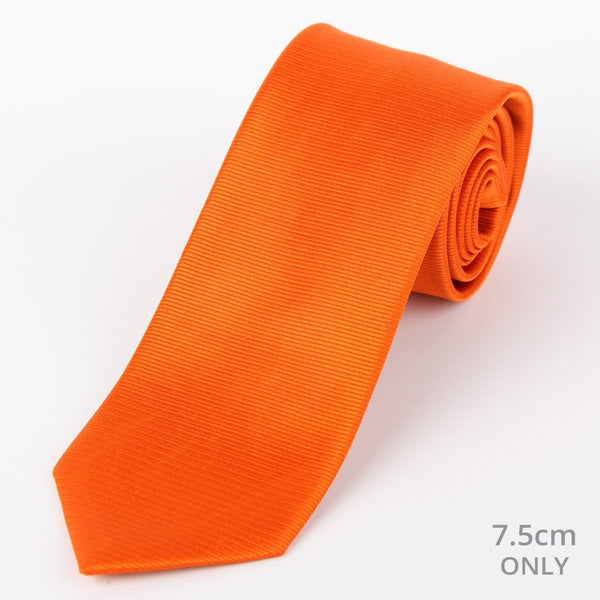 James Adelin Mens Silk Neck Tie in Orange Twill Weave