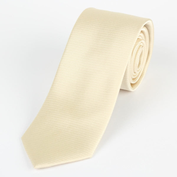 James Adelin Mens Silk Neck Tie in Ivory Twill Weave