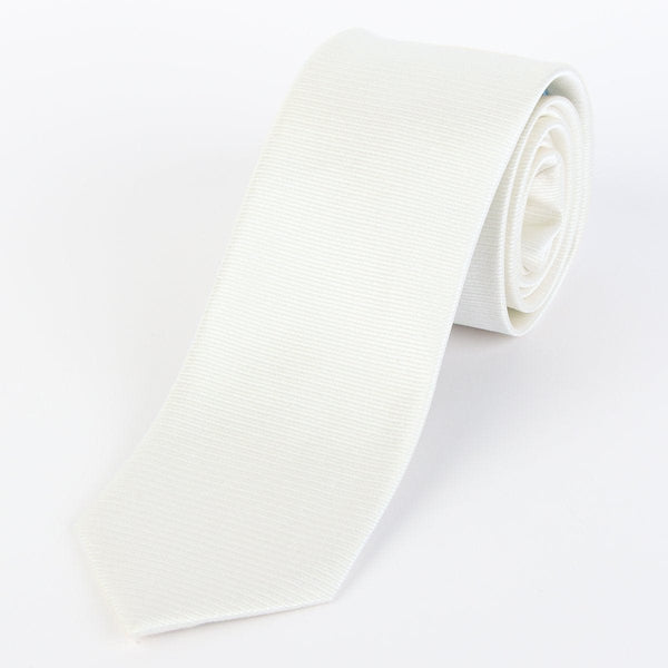 James Adelin Mens Silk Neck Tie in White Twill Weave