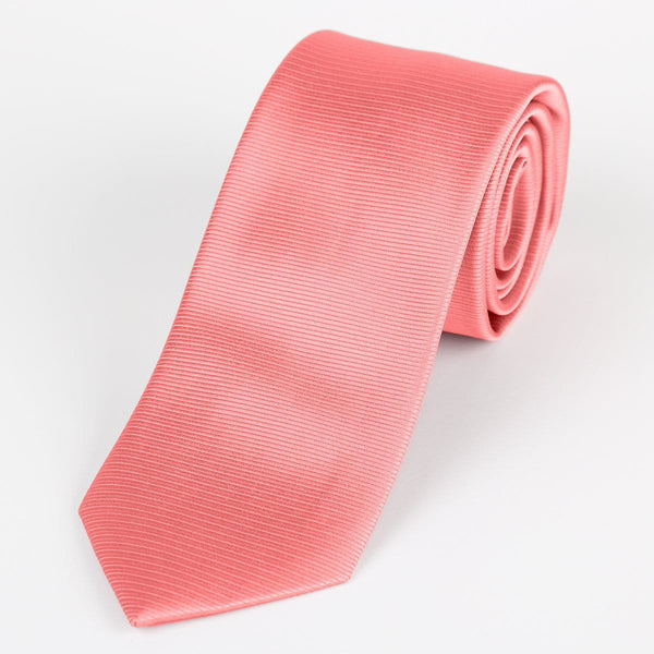James Adelin Mens Silk Neck Tie in Coral Twill Weave