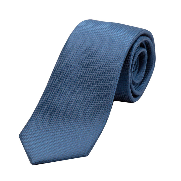 James Adelin Mens Silk Neck Tie in Slate Square Weave