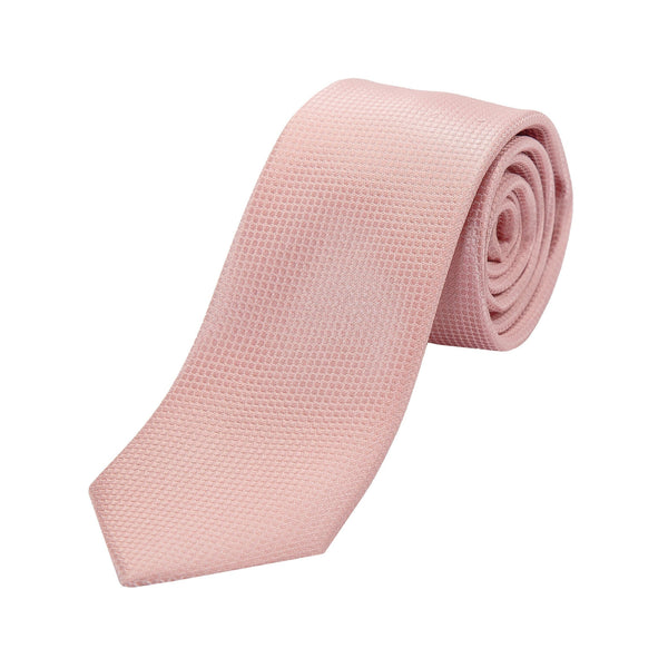 James Adelin Mens Silk Neck Tie in Soft Pink Square Weave