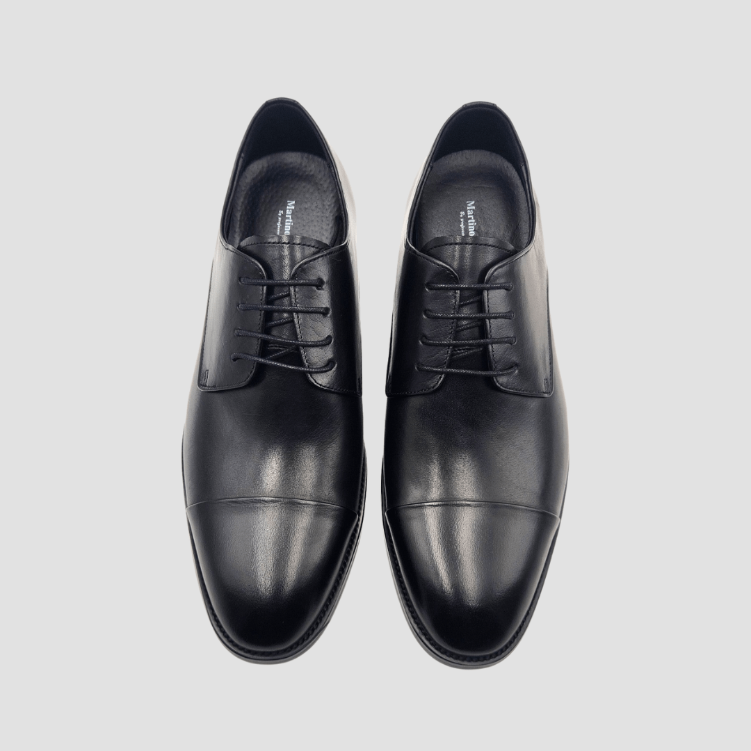 Martino Carolus Buffalo Leather Multi-Fit Shoe in Black FM77B