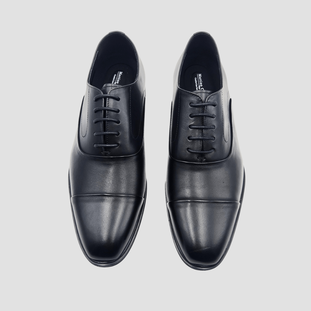 Martino Carolus Buffalo Leather Multi-Fit Shoe in Black RD33B