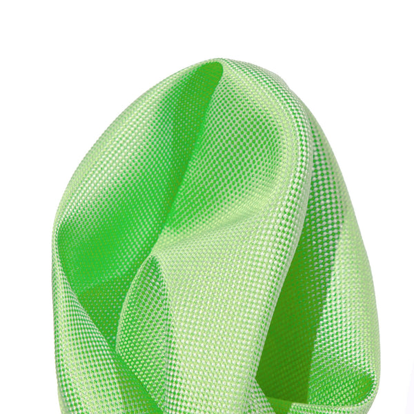 James Adelin Luxury Textured Weave Pocket Square in Lime Green