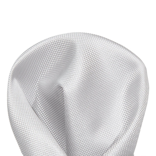 James Adelin Luxury Textured Weave Pocket Square in Silver