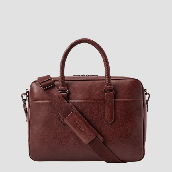 R.M. Williams Farrier Signature Leather Briefcase in Whiskey Leather - In Store Only