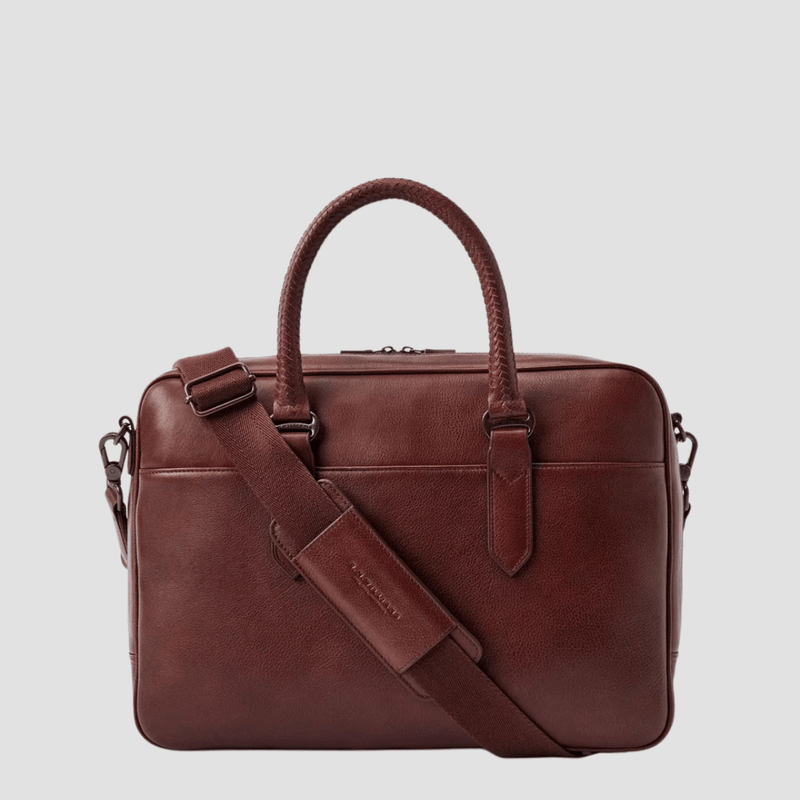 R.M. Williams Farrier Signature Leather Briefcase in Whiskey Leather - In Store Only