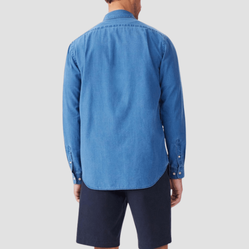 R.M. Williams Mens Arno Shirt in Indigo Pure Cotton - In Store Only