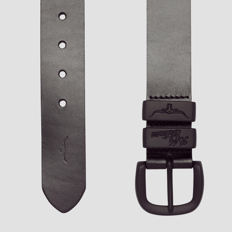 R.M. Williams Mens Leather Drover Belt in Black - In Store Only