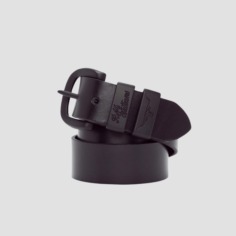 R.M. Williams Mens Leather Drover Belt in Black - In Store Only