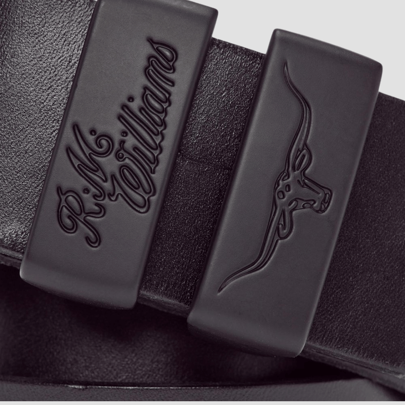 R.M. Williams Mens Leather Drover Belt in Black - In Store Only