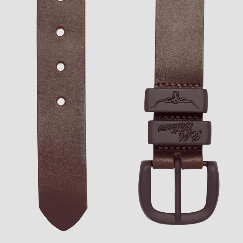 R.M. Williams Mens Leather Drover Belt in Chocolate - In Store Only