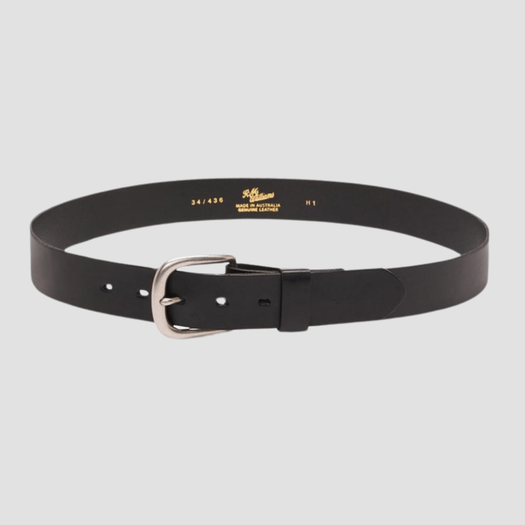 R.M. Williams Mens Leather Traditional Belt in Black - In Store Only