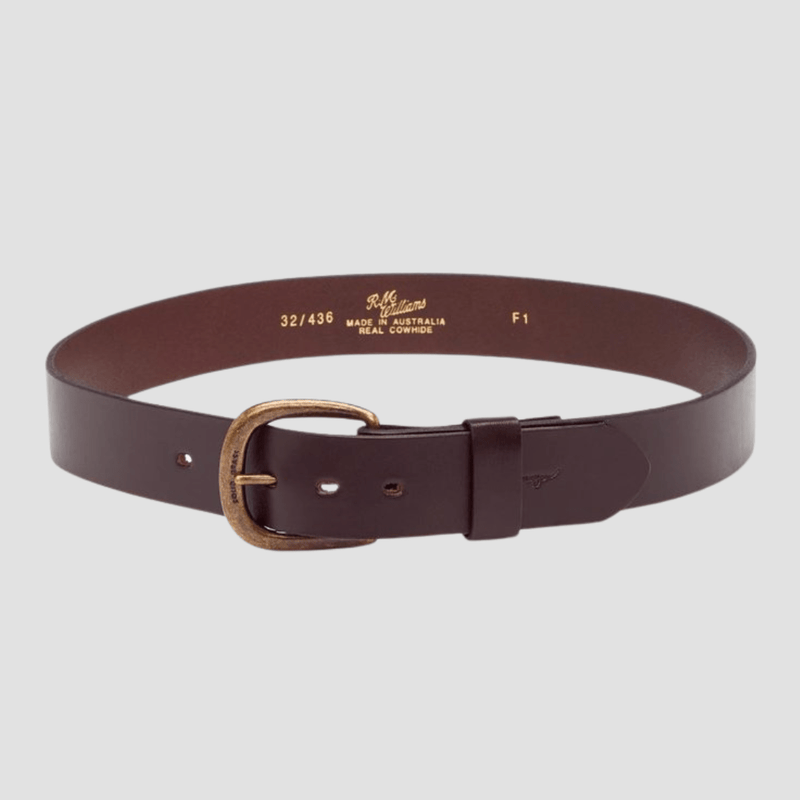 R.M. Williams Mens Leather Traditional Belt in Chestnut - In Store Only